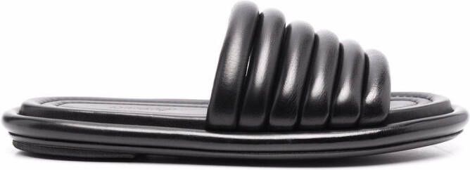 Marsèll ribbed leather slides Black