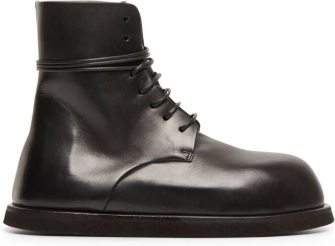 Marsèll round-toe leather boots Brown