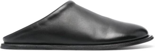Marsèll round-toe leather slippers Black