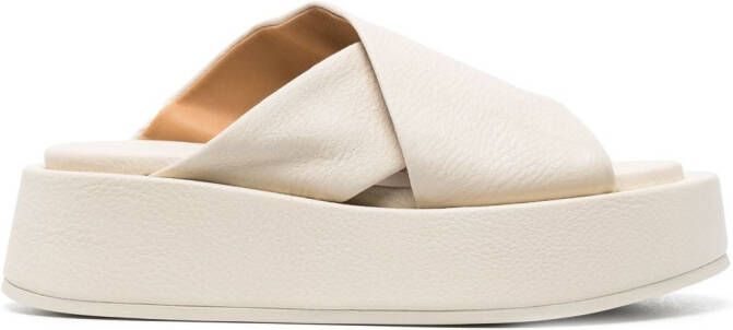 Marsèll cross-strap platform sandals Neutrals