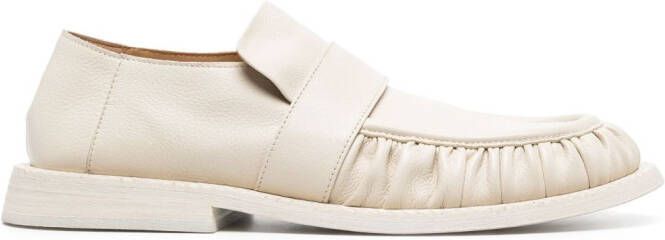Marsèll round-toe ruched leather loafers Neutrals