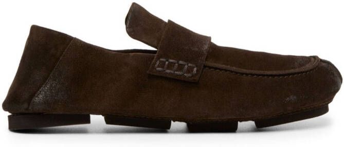 Marsèll round-toe suede loafers Brown