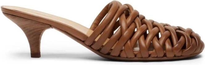 Marsèll Spilla 45mm woven leather mules Brown