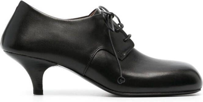 Marsèll square-toe lace-up leather pumps Black