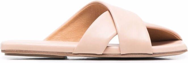 Marsèll square-toe leather sandals Neutrals