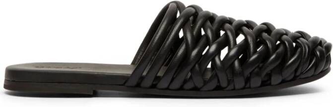 Marsèll Steccoblocco woven leather mules Black