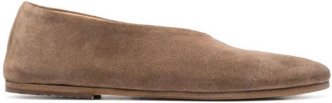 Marsèll almond-toe suede ballerina shoes Brown
