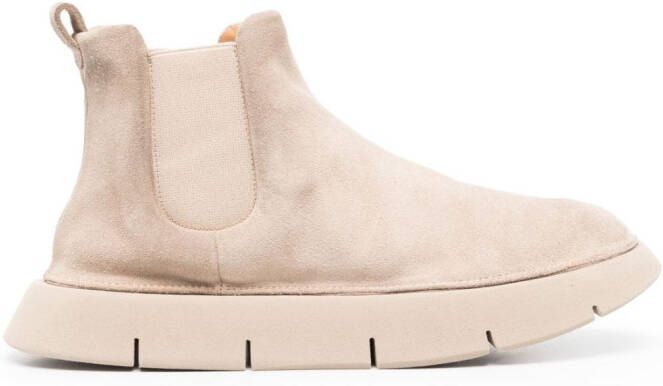 Marsèll suede round-toe slip-on boots Neutrals