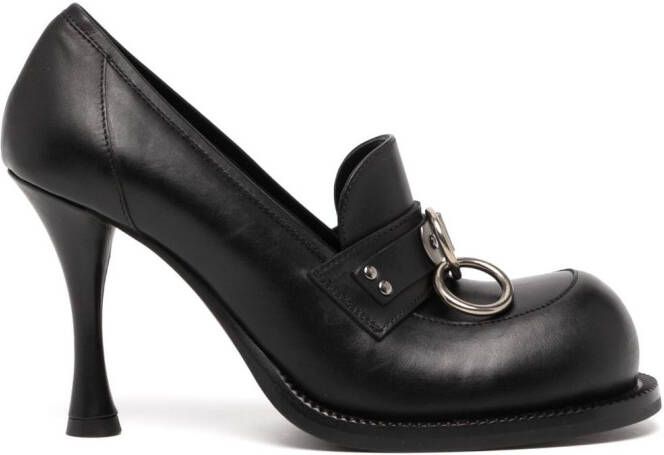 Martine Rose 100mm bulb-toe leather pumps Black