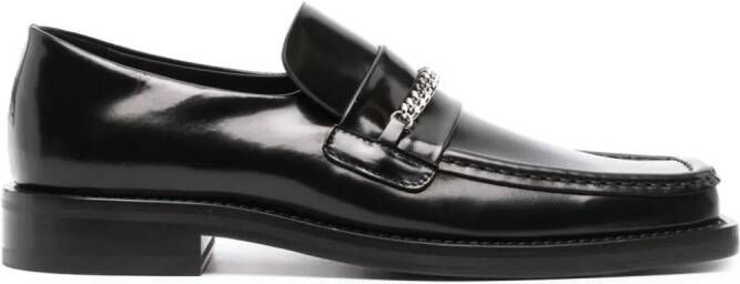 Martine Rose square-toe leather loafers Black