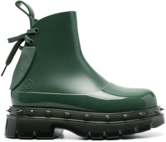 Melissa x Undercover studded-detail boots Green