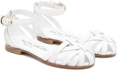 Mi Sol ankle-strap leather sandals White