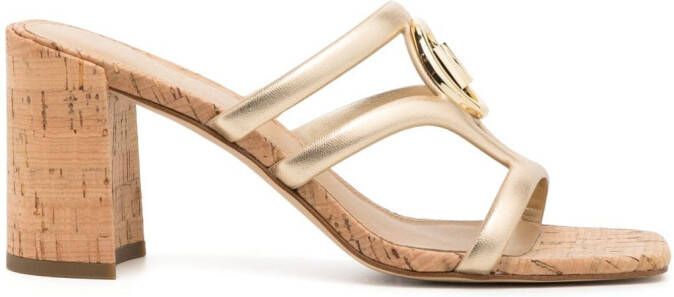 Michael Kors 90mm Hampton mid-heel sandals Gold