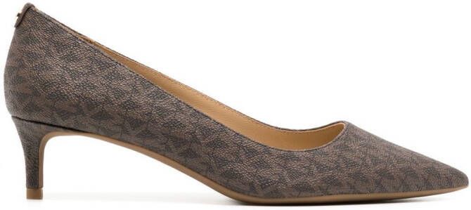 Michael Kors Alina 50mm monogram-print pumps Neutrals