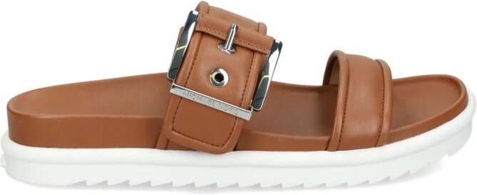 Michael Kors buckled leather sandals Brown