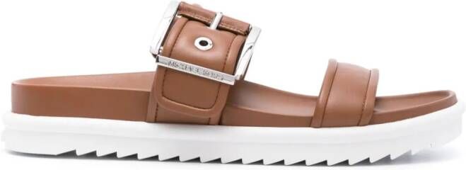 Michael Kors logo-plaque leather ballerina shoes Brown - Picture 2