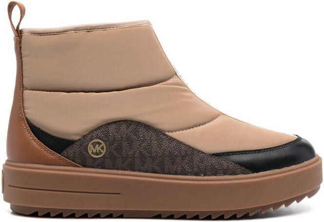 Michael Kors Rory monogram-print combat boots Brown - Picture 5