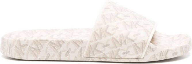 Michael Kors Gilmore monogram-pattern slides Neutrals - Picture 7