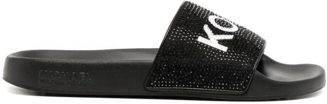 Michael Kors Gilmore rhinestone-embellished slides Black