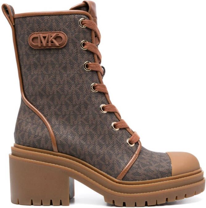 Michael Kors Rumi colour-block leather platform sneakers Orange - Picture 2