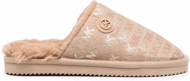 Michael Kors Janis monogram-print slippers Neutrals