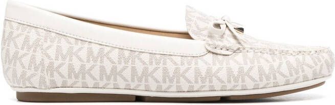 Michael Kors Juliette monogram-jacquard moccasins Neutrals
