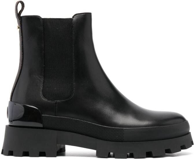 Michael Kors logo-embossed leather ankle boots Black