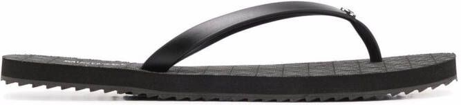 Michael Kors monogram-print flip flops Black