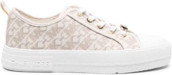 Michael Kors monogram-print round-toe sneakers Neutrals