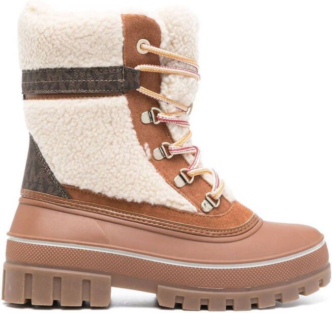 Michael Kors Ozzie faux-shearling trim boots Brown