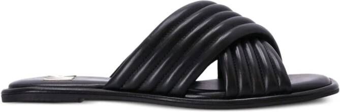 Michael Kors Portia quilted leather slides Black
