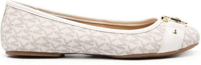 Michael Kors Rory monogram-print leather ballerinas Neutrals - Picture 11