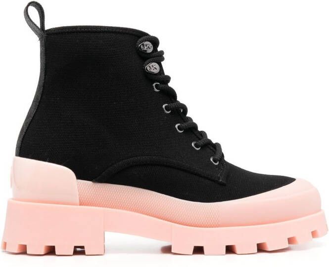 Michael Kors two-tone lace-up boots Black