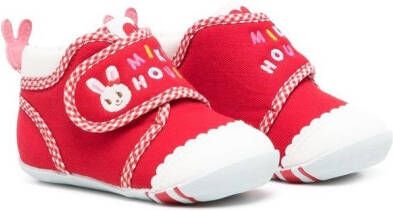 Miki House Bunny touch-strap sneakers Red