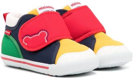 Miki House colour-block cotton sneakers Yellow