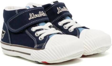 Miki House embroidered-logo touch-strap sneakers Blue