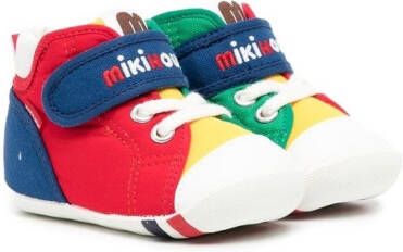 Miki House logo-embroidered colour-block sneakers