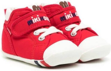 Miki House logo-embroidered touch-strap sneakers