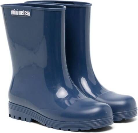 Mini Melissa raised logo-detail wellies Blue
