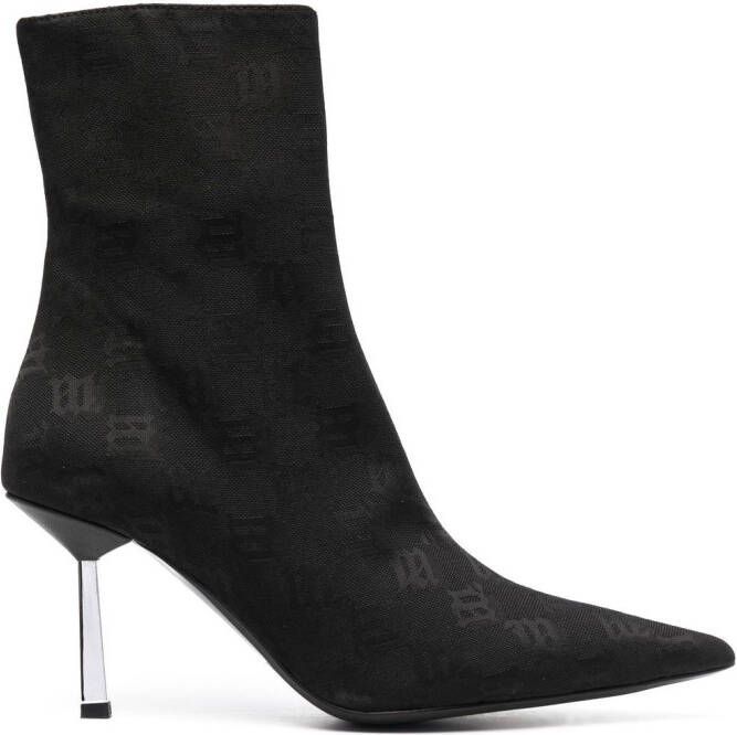 MISBHV monogram pointed-toe boots Black