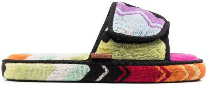 Missoni Home striped touch-strap slippers Pink