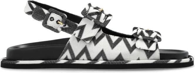 Missoni zigzag-knit buckled sandals Black