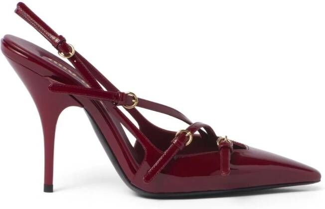 Miu 105mm buckle-detail slingblack pumps Red