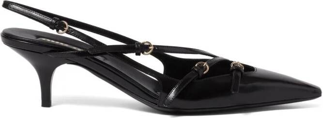 Miu 55mm buckle-embellished slingblack pumps