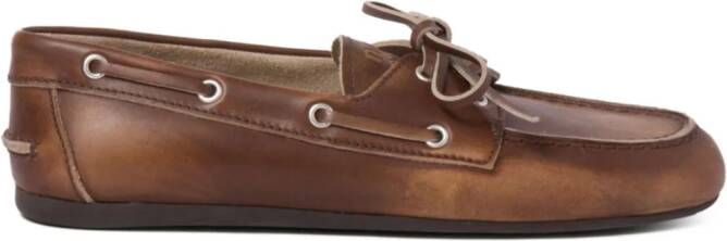 Miu bleached leather loafers Brown