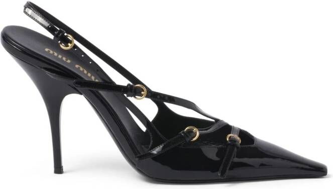 Miu 105mm buckle-embellished slingback pumps Black