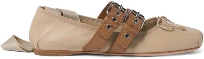 Miu buckled ballet pumps Neutrals
