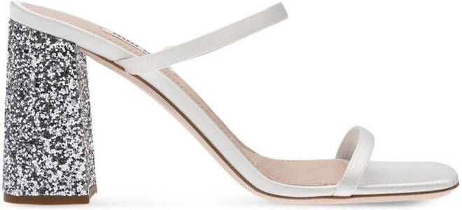 Miu 85mm glitter-detail sandals White
