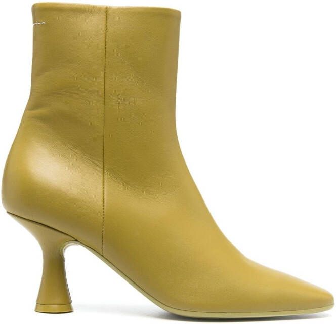 MM6 Maison Margiela 90mm leather ankle boots Green
