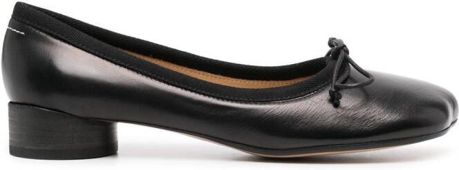 MM6 Maison Margiela Anatomic leather ballerina shoes Black